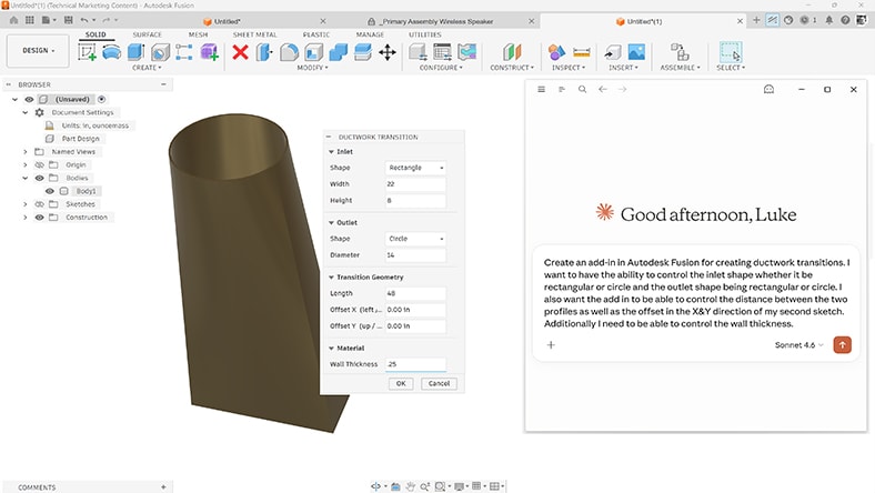 Autodesk Fusion Agentic Workflows