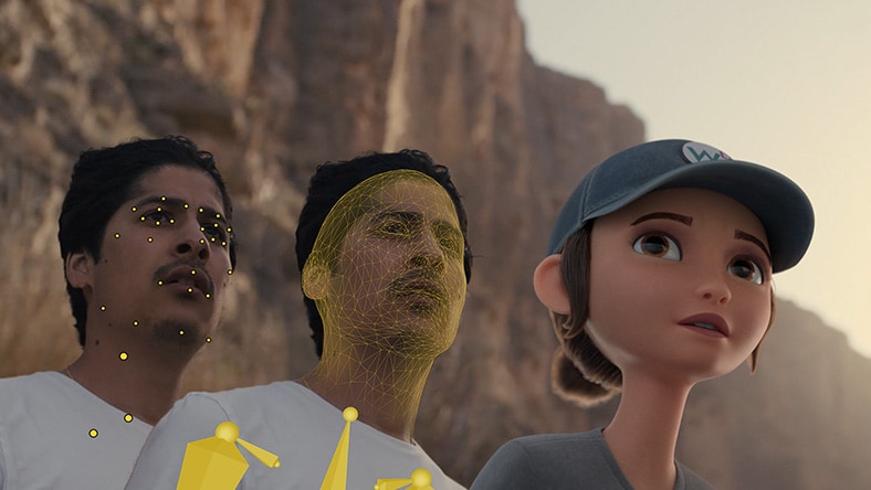 AI-generated cartoon boy holding animated bananas.
