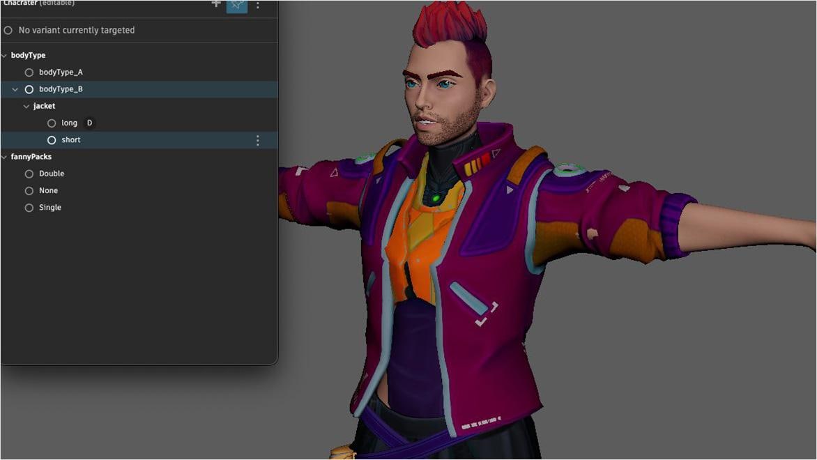3D character modeling in Maya.