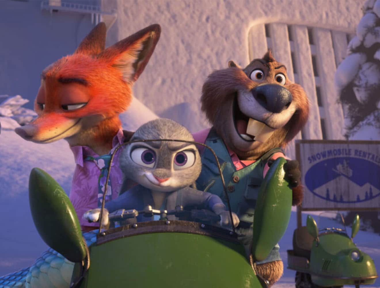 Zootopia movie scene with animated animal characters.