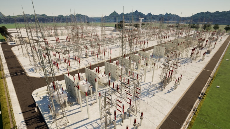Digital model of an energy substation.