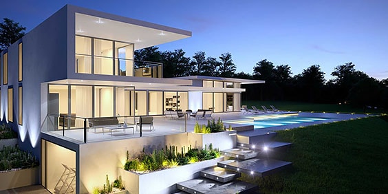3ds max rendering of modern house design