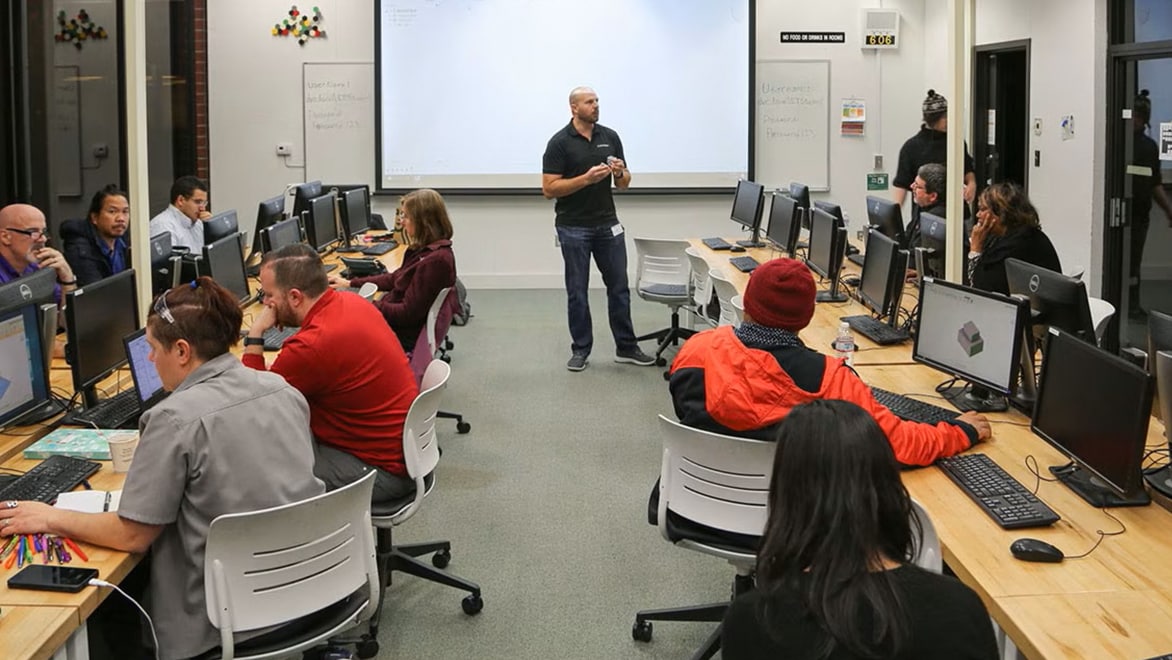 Entry-level Autodesk Fusion 360 workshop taught at Diablo Valley College