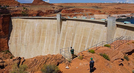 Laser-based technology captures measurements of huge dam site