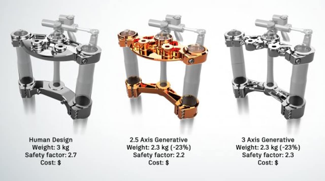 Compare human design with generative design for 2.5 axis and 3 axis machining