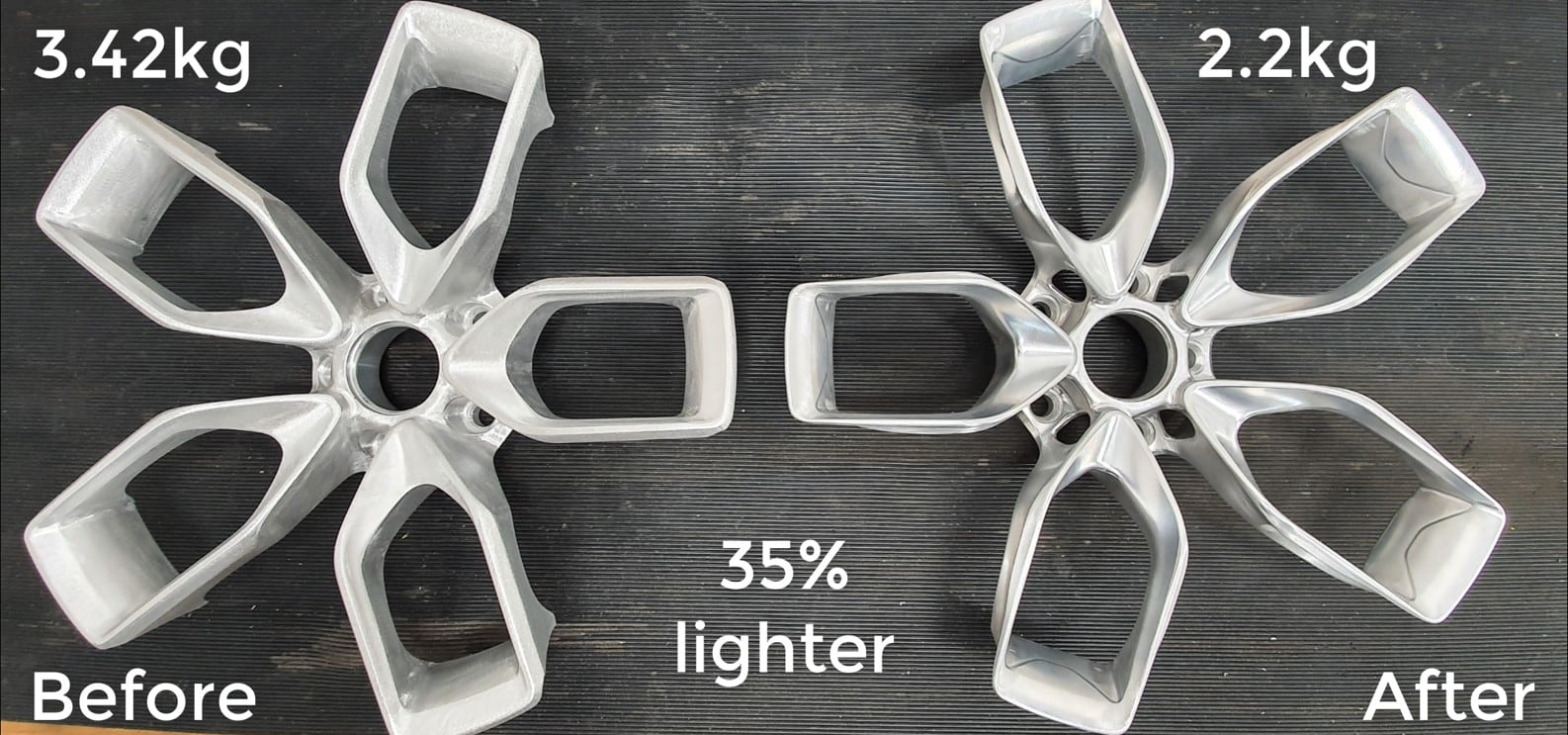 生成式设计技术和CNC加工技术帮助BAC将车轮重量减轻了35%。
