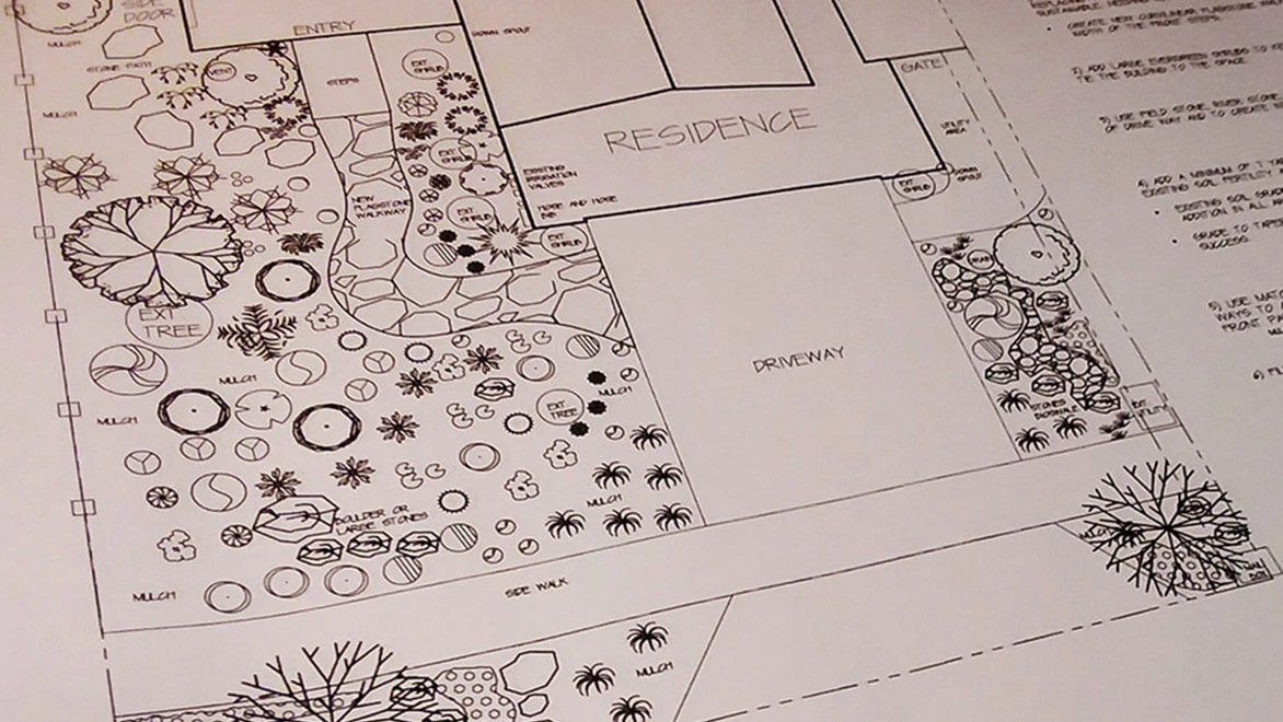 Garden design plans in AutoCAD