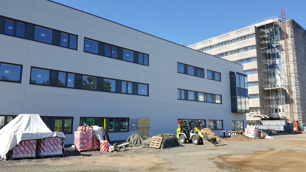 Tandvårdshuset construction in progress.