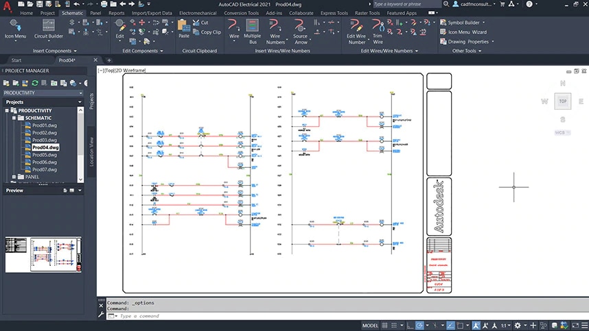 AutoCAD Electrical, Projetos elétricos em CAD