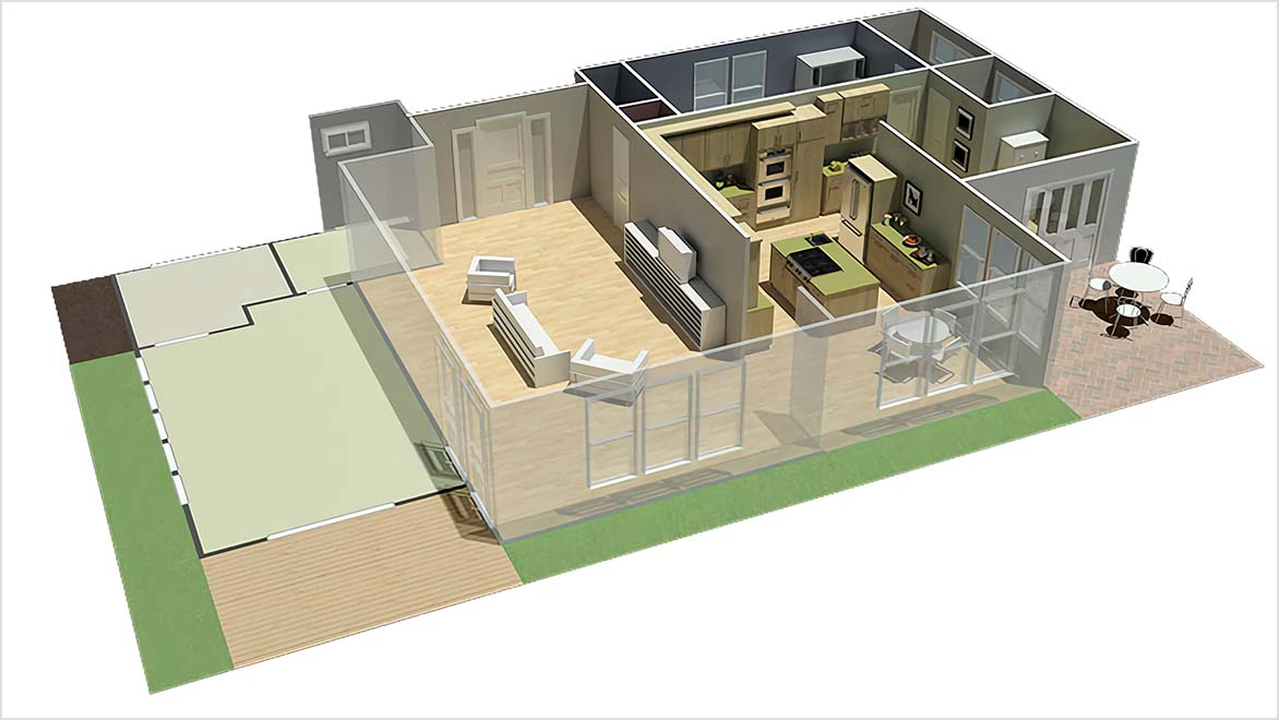 Rendered floor plan created with floor plan software