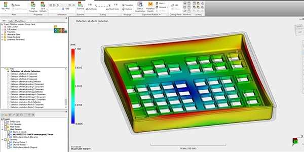 Image showing Moldflow simulation of a warped box part