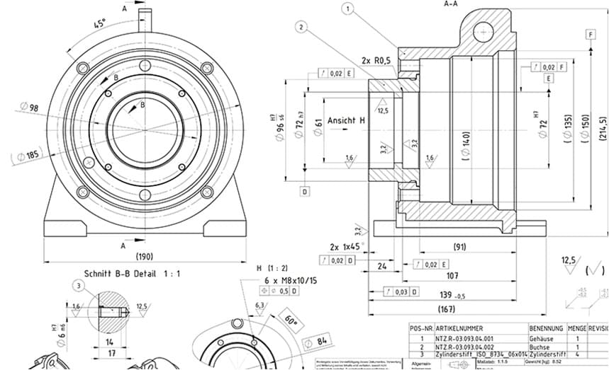 Blueprint drawings