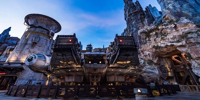 BIM models used to complete the 110-foot Millennium Falcon in Disneyland’s Star Wars Galaxy’s Edge theme park