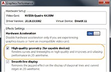 The appearance, selection, and performance of 2D geometry continues to improve in AutoCAD 2017