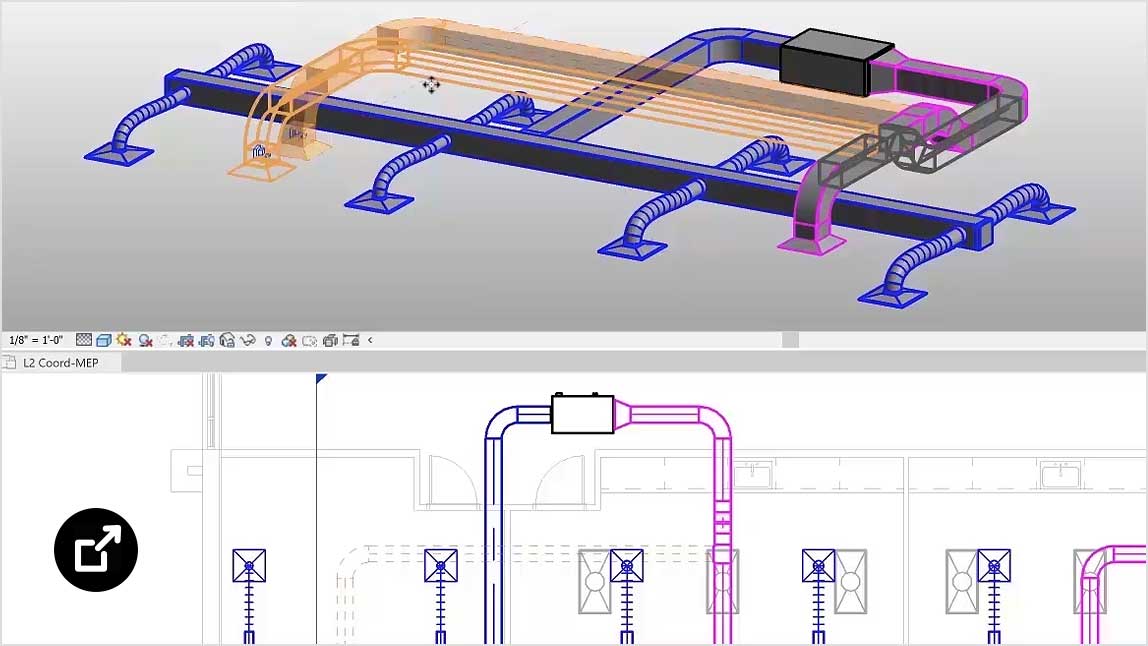 Revit user interface showing mechanical equipment layout