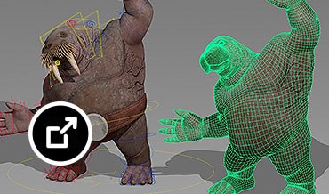 用于站立的海象角色的 ML 变形器工具。 