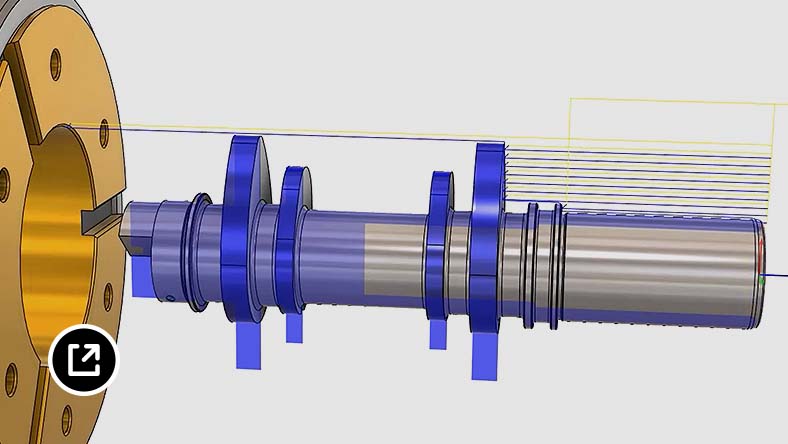 车铣操作的 CAD 模型 