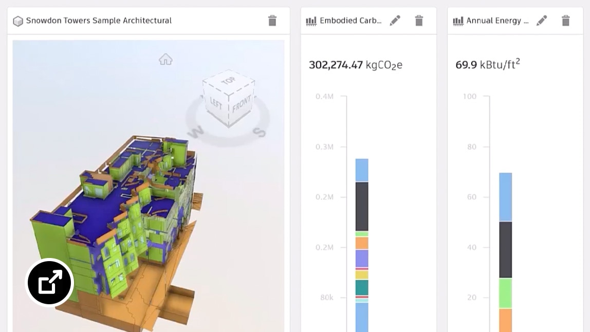 Interface of Autodesk Forma showing analysis being used