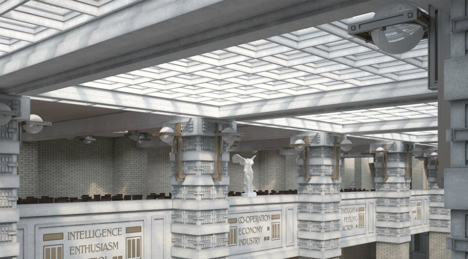 Rendering of Larkin Administration building interior