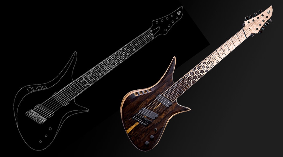 Guitar design in AutoCAD