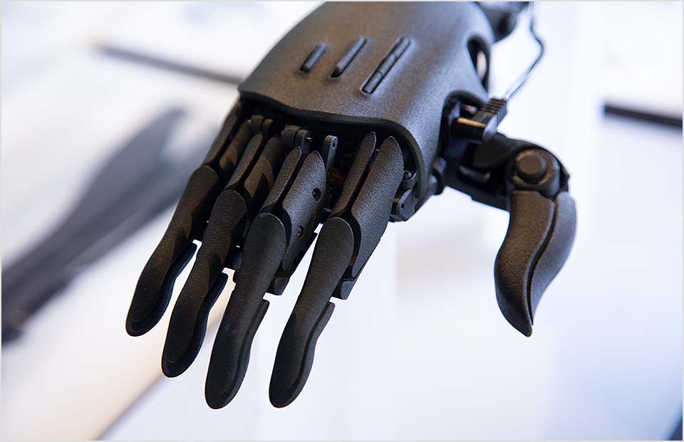 A robot hand.