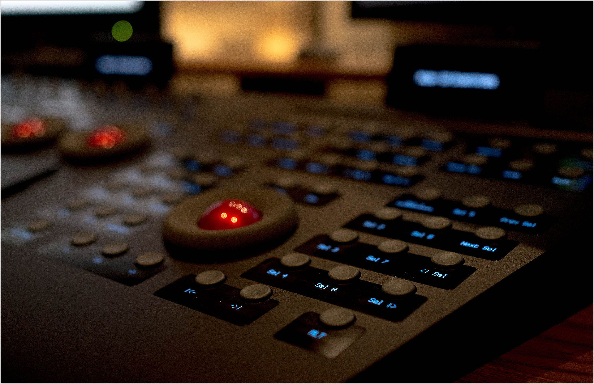 An image of a board with buttons.