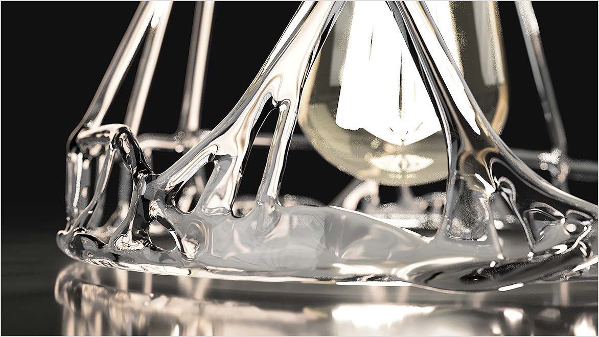 Closeup of intricately designed glassfolded lamp shade