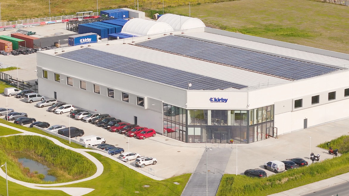 Overhead shot of  Kirby’s dedicated off-site manufacturing factory facility, Portlaoise