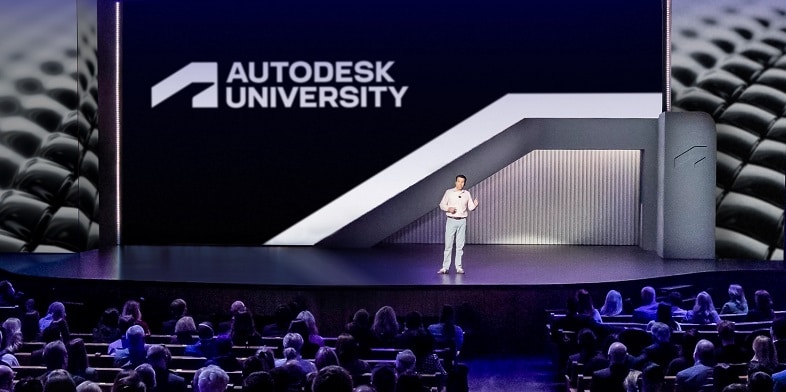 Autodesk CEO Andrew Anagnost on stage at Autodesk University