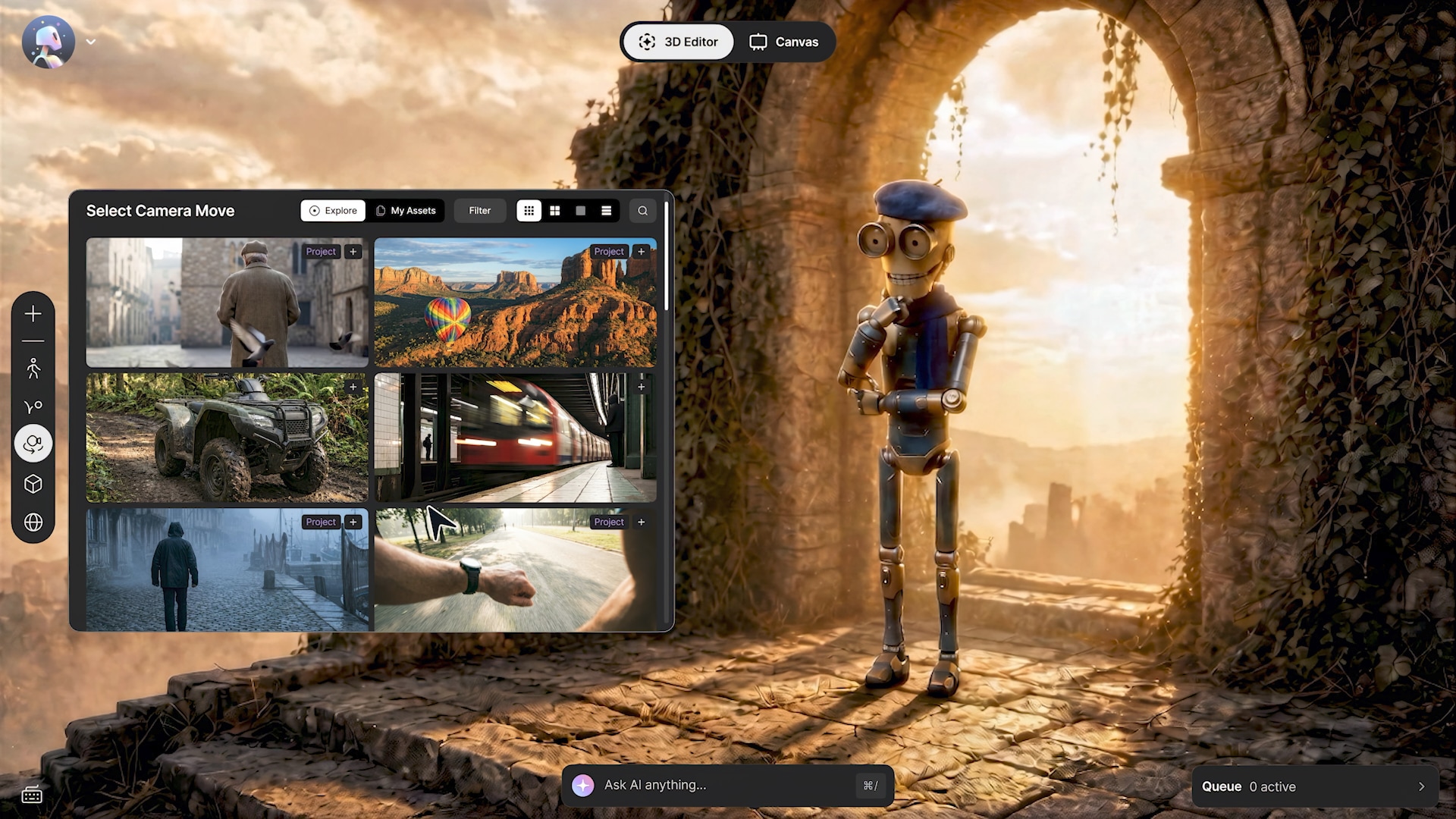 still shot of character animation in Autodesk Flow Studio