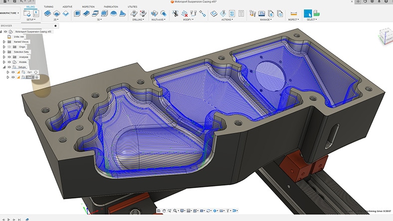 Automated toolpaths in Autodesk Fusion