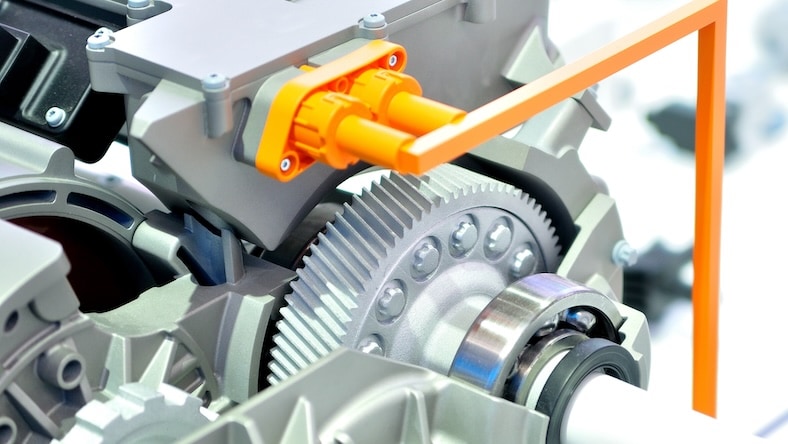 890205594 A 3D printed gear in a car electric drive module.