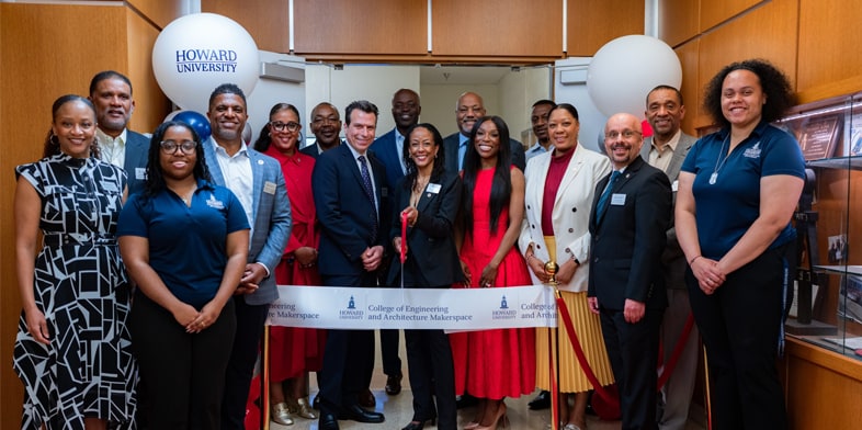 Howard University board members, Autodesk leadership, Howard leadership and faculty.
