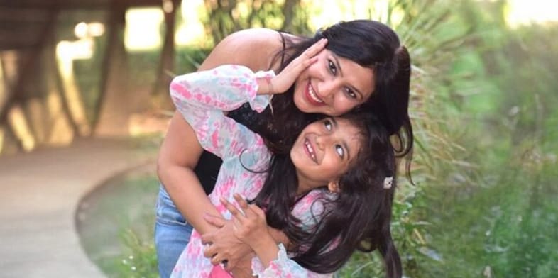 Autodesk employee Khushboo Singh and her daughter.