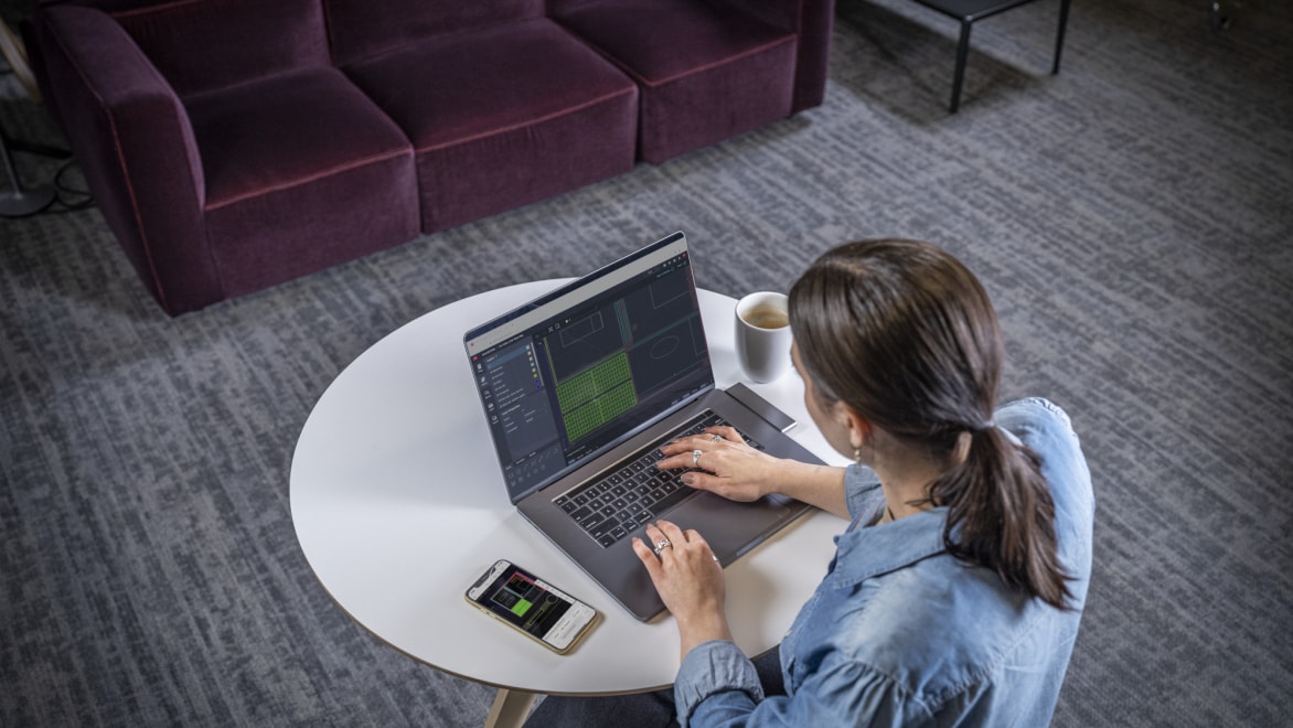 Person working on a laptop