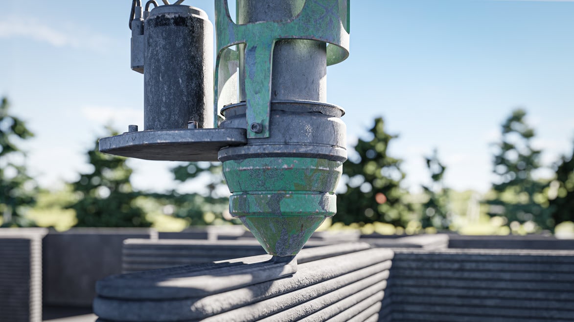 House being 3D printed.