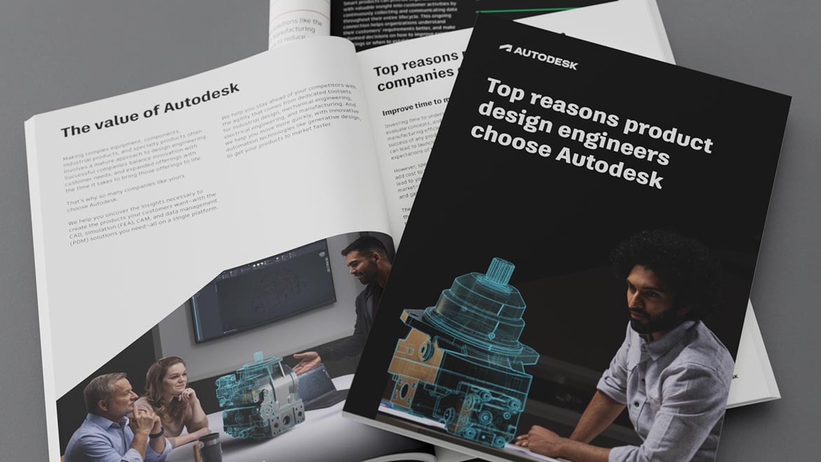 Designer sitting next to desk with product prototype illustration hovering on desk