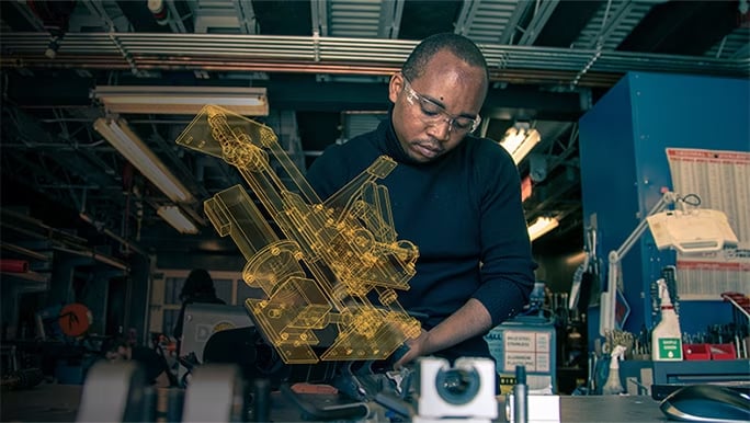 A industrial conveyor belt model with integrated vents and pipes.