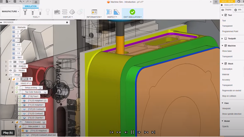Machine simulation in Autodesk Fusion