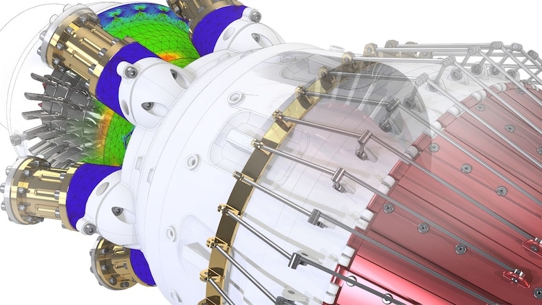 Jet engine assembly modeled in Inventor