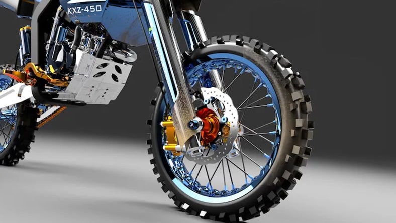 Rendering of dirt bike designed with Autodesk Fusion
