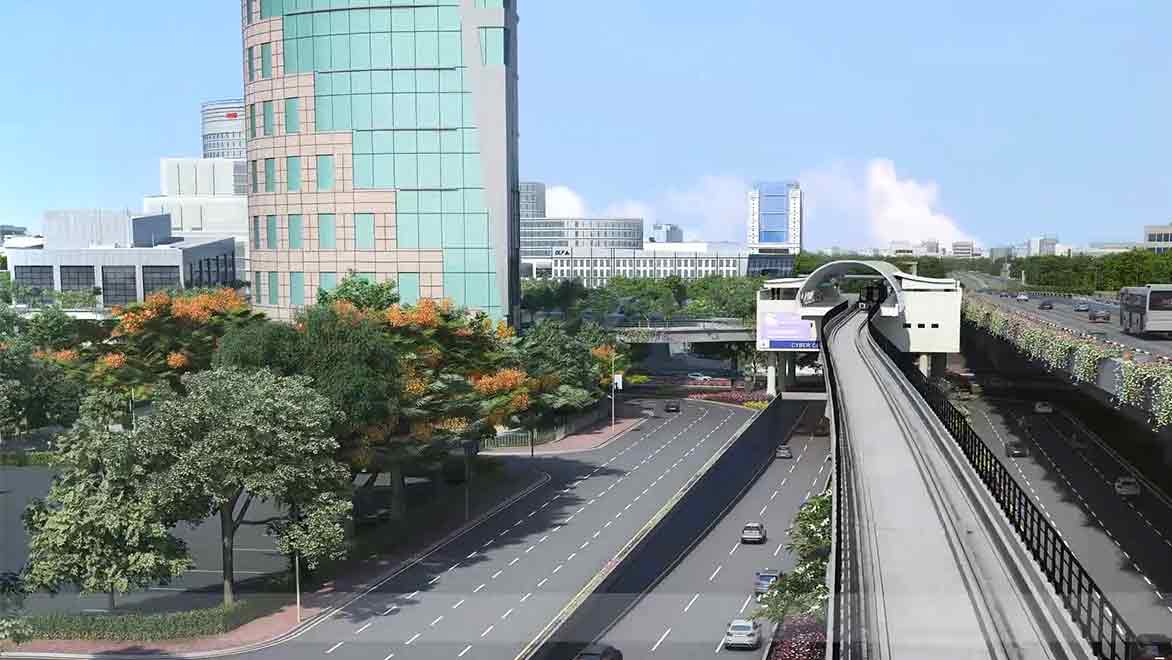 Virtual 3D model of Cyber City.