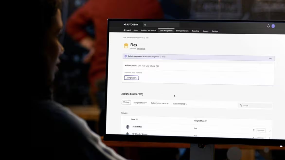 Image of person checking Flex token usage in account on desktop