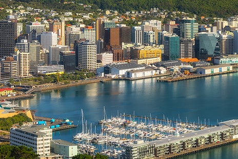 Waterfront scene of Wellington, New Zealand