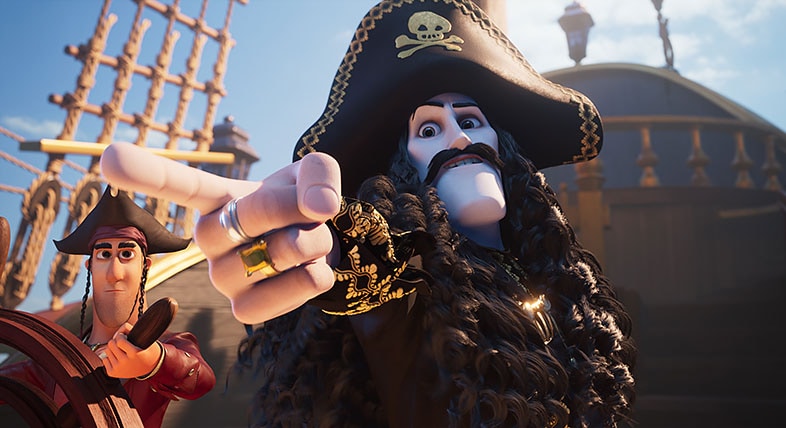 Pirata señalando con el dedo