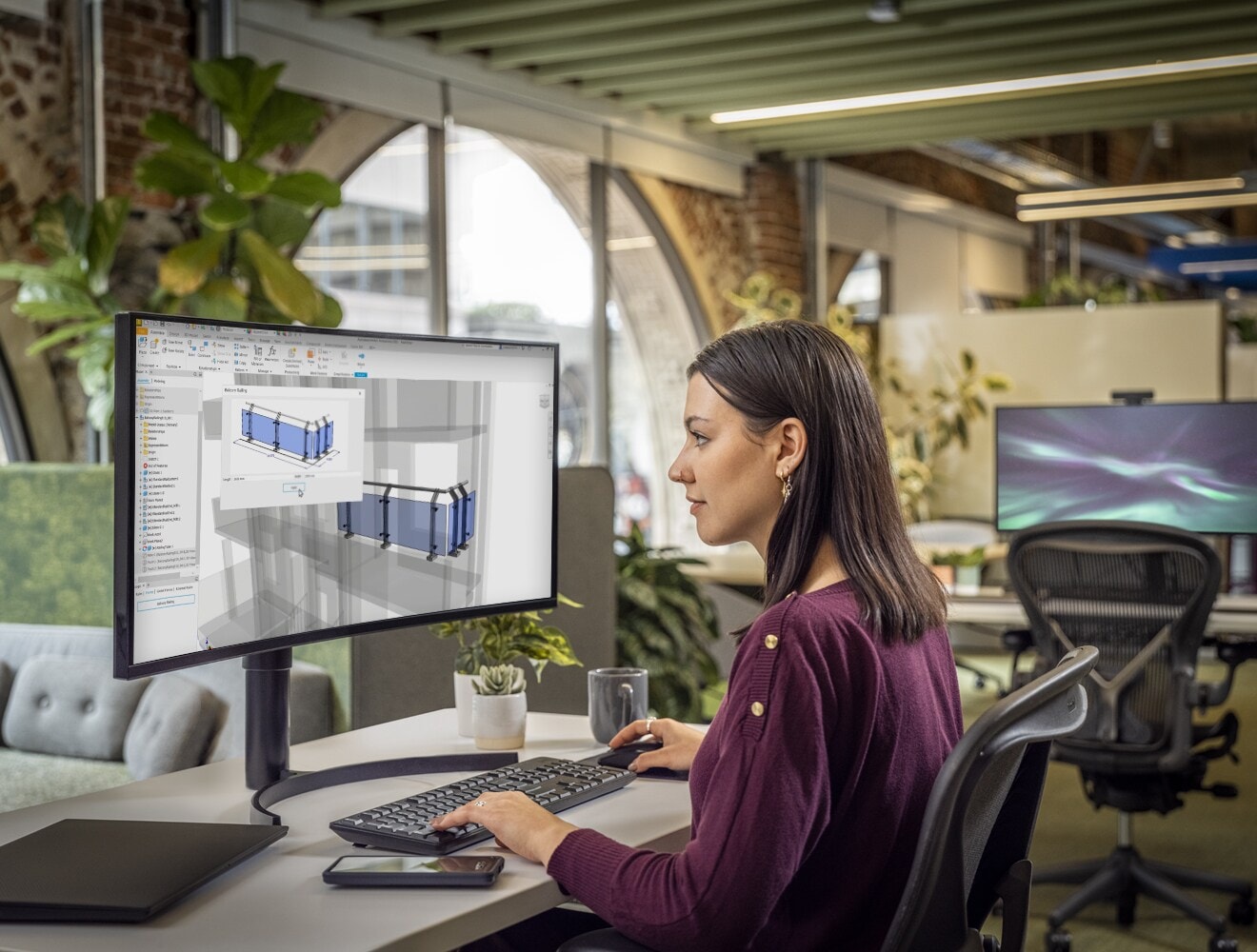 Engineer designing custom balcony railing using iLogic in Autodesk Inventor