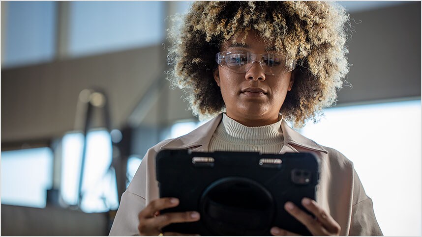 Portrait in the CNC machine shop at the Autodesk San Francisco Technology Center. 