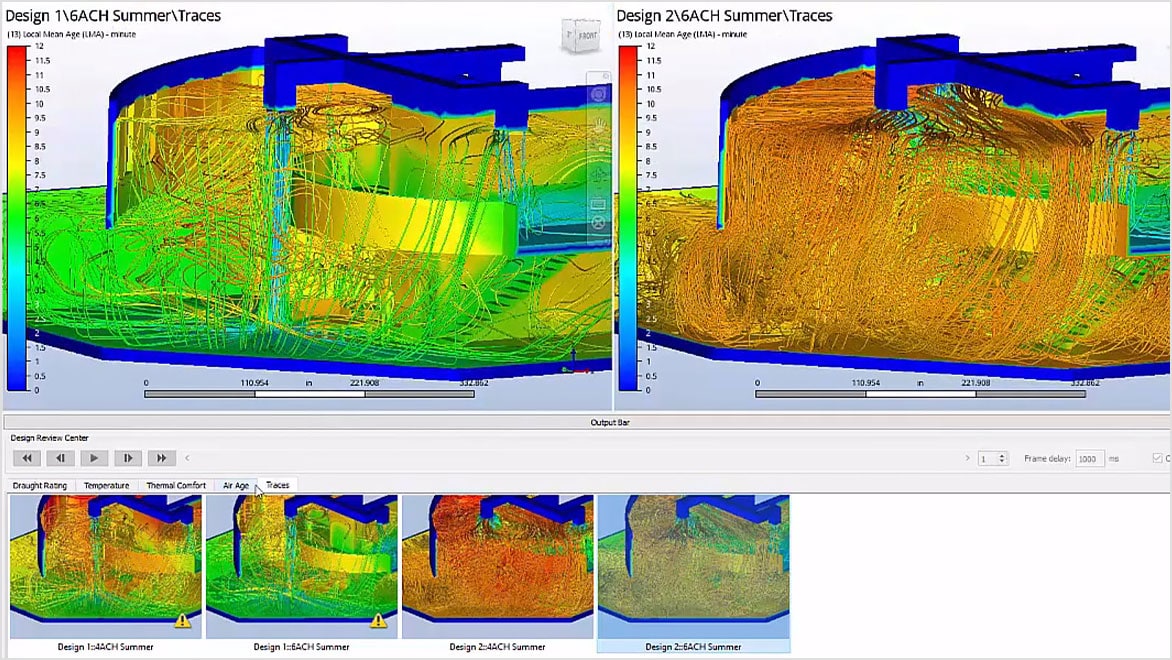 Autodesk CFD paired with Autodesk Revit building design to optimize HVAC layout through simulation 