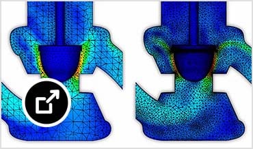 Samples of mesh sizing on two models in CFD software 
