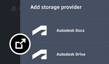 Možnosti přidání poskytovatele úložiště ve webové aplikaci AutoCAD